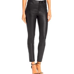 Theory Black Leather 5 pocket pants NWOT